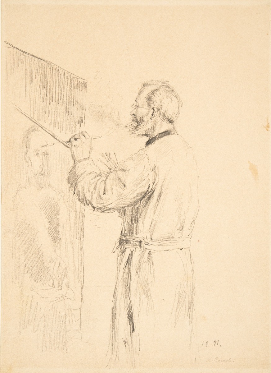 Андрей Сомов за работой, Konstantin Somov, 1891
