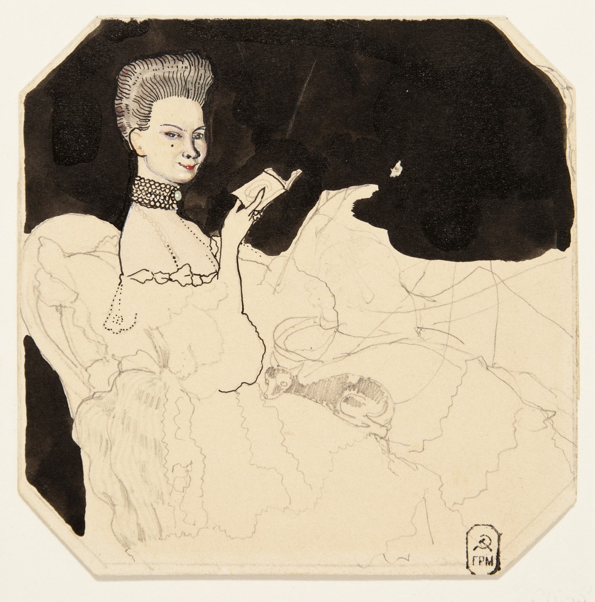 Дама с собачкой, Konstantin Somov, 1903