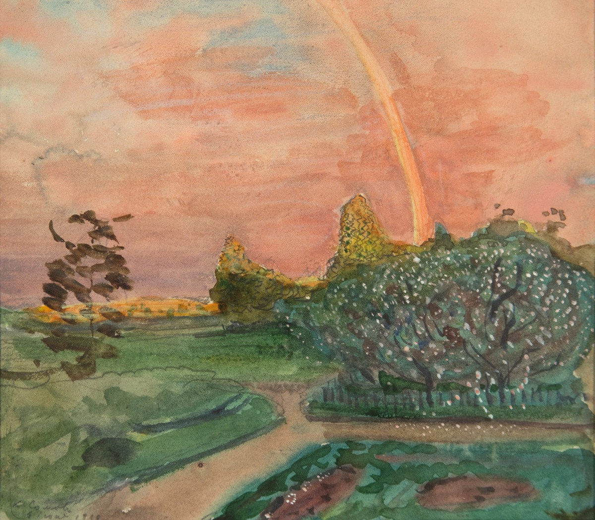 Пейзаж с радугой, Konstantin Somov, 1899