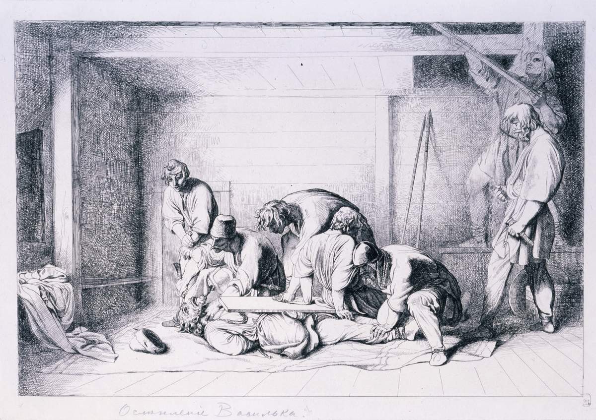 Ослепление Василька Теребовльского, Fedor Antonovich Bruni, 1835–1838