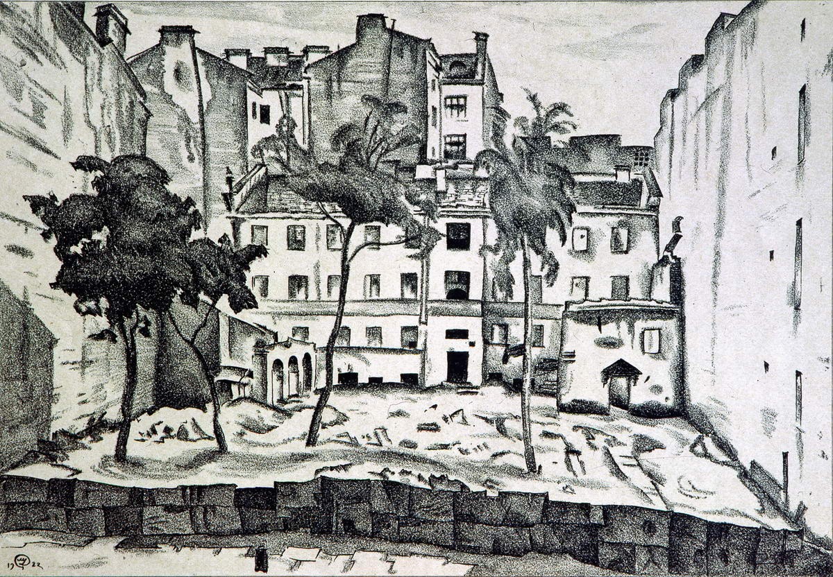 Пустырь на Васильевском острове, Mstislav Valerianovitch Dobuzinski, 1922