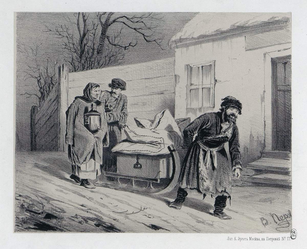 С квартиры на квартиру, Vasily Perov, 1867