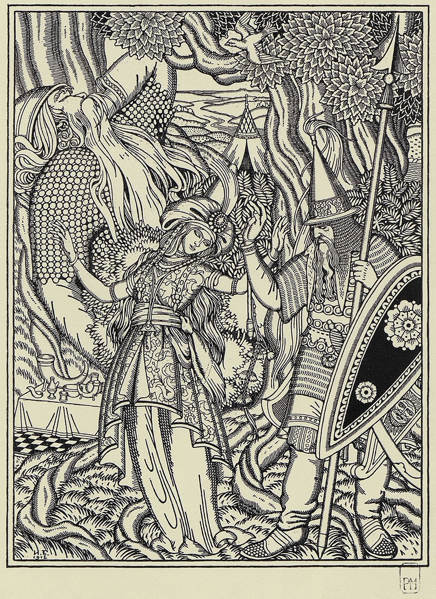 Иллюстрация к "Былинам", Ivan Bilibin, 1912