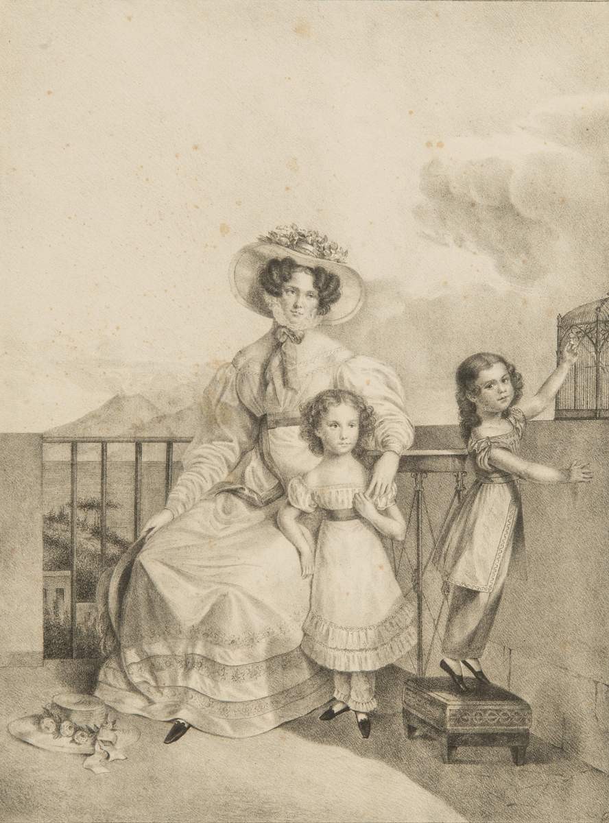Портрет Н. В. Обресковой с детьми, Alexander Brullov, 1830s