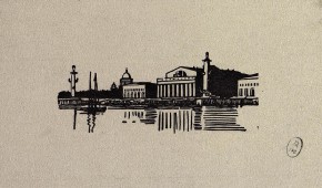 Вид на Биржу. Иллюстрация к книге В. Я. Курбатова „Петербург“
