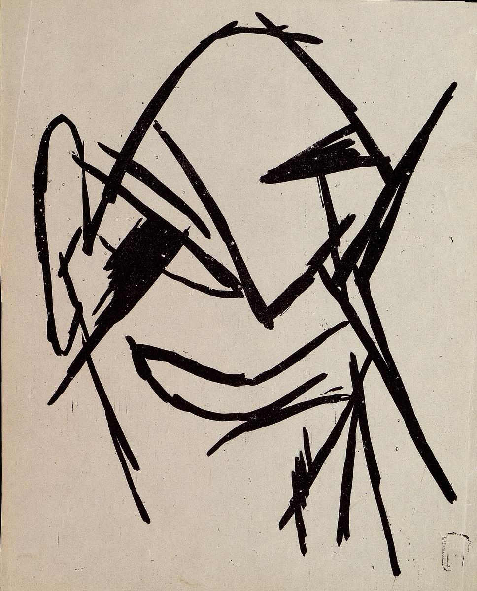 Лучистский портрет (портрет А.Е.Крученых), Mikhail Larionov, 1913
