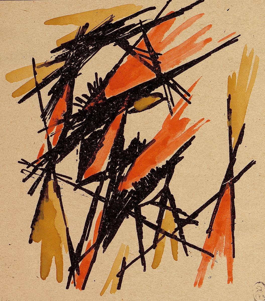 Мужской портрет (Лучистое построение), Mikhail Larionov, 1913