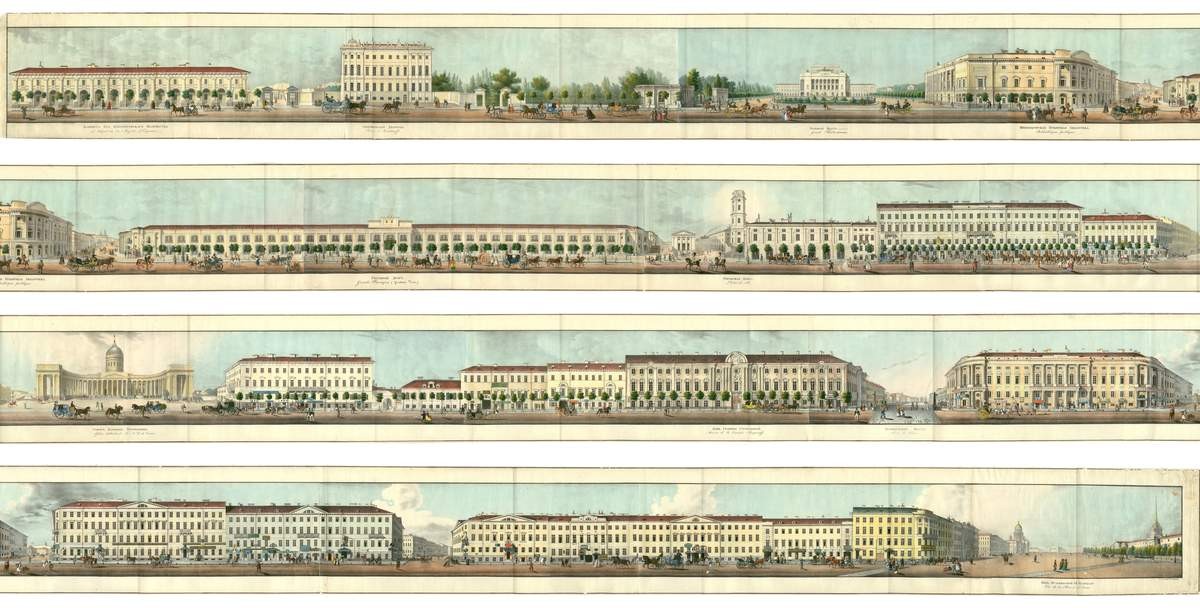 Панорама Невского проспекта. Правая, теневая сторона Невского проспекта, I. Ivanov, 1830