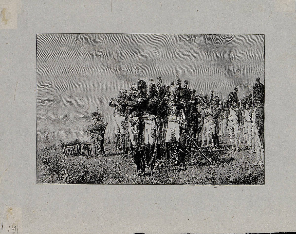 Наполеон с маршалами смотрят на Москву, Vasily Mate, 1899