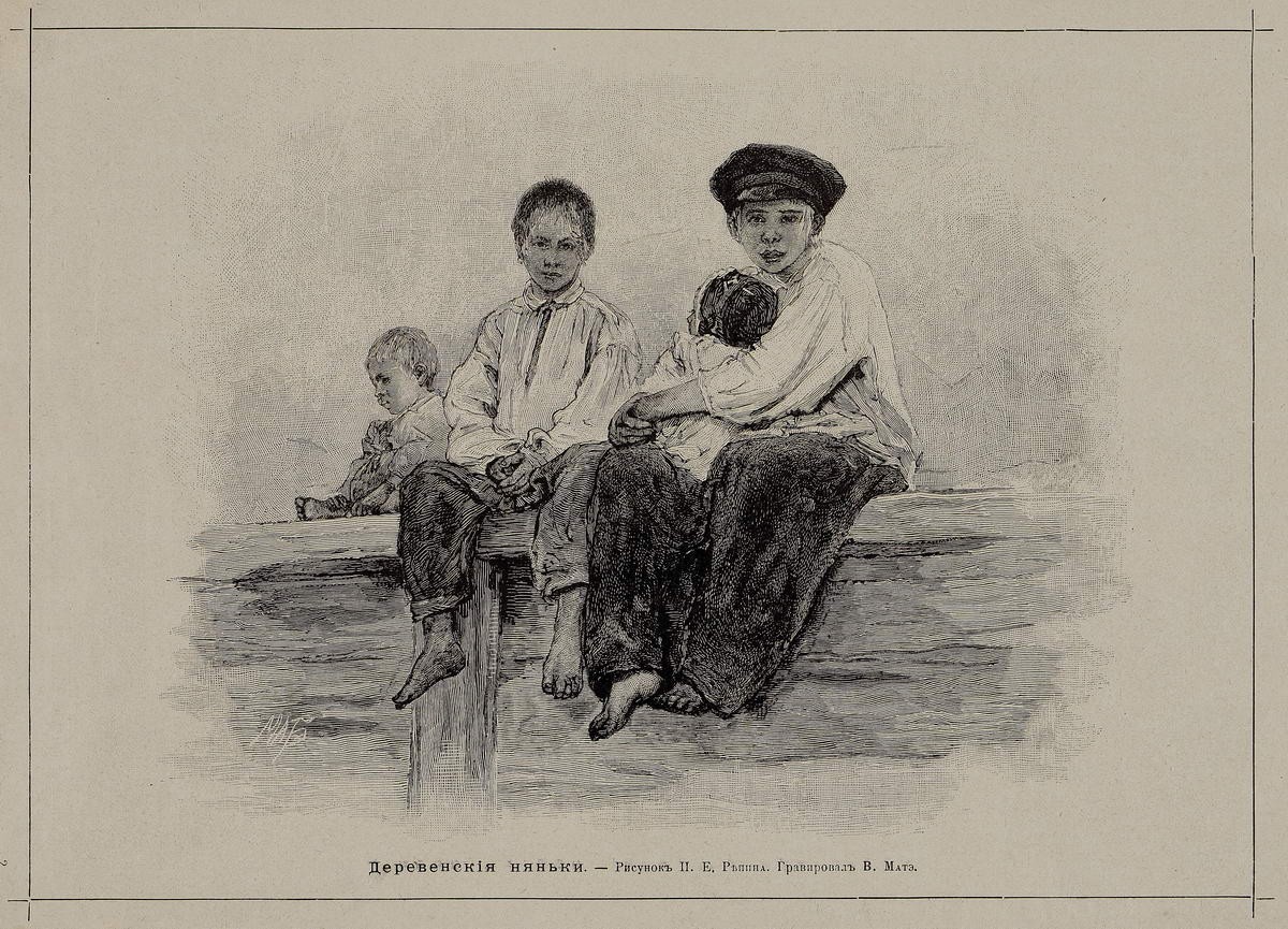 Деревенские няньки, Vasily Mate, 1880s