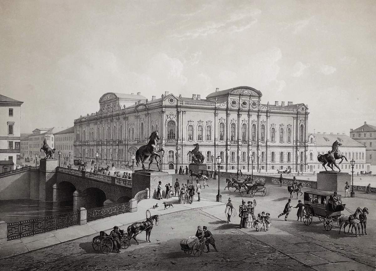 Аничков мост, Zhan Zhakotte, mid-19th century