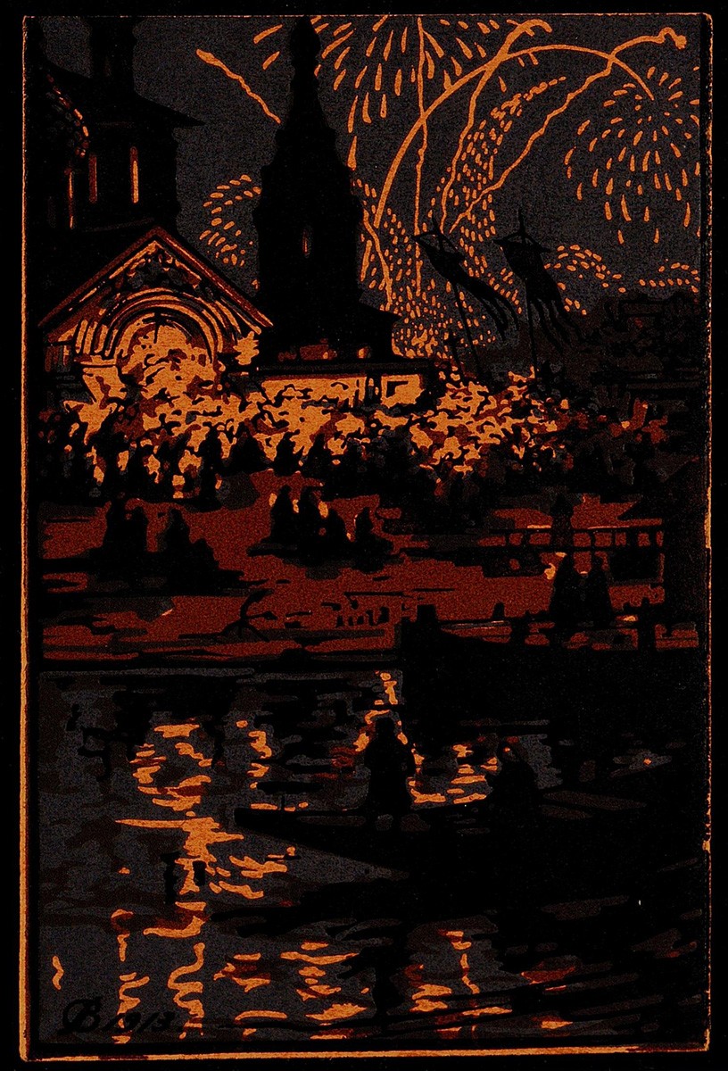 Пасхальная ночь на Волге, Vadim Dmitrievich Falileev, 1913