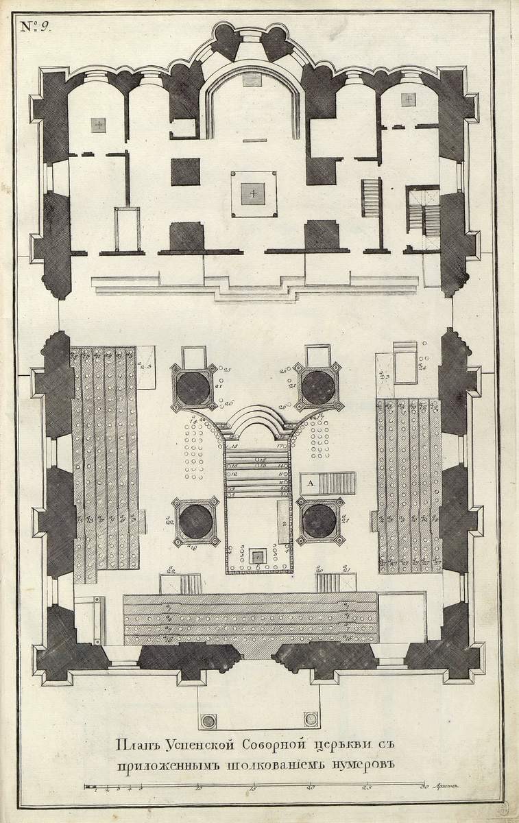 № 9. План Успенского собора, 1744