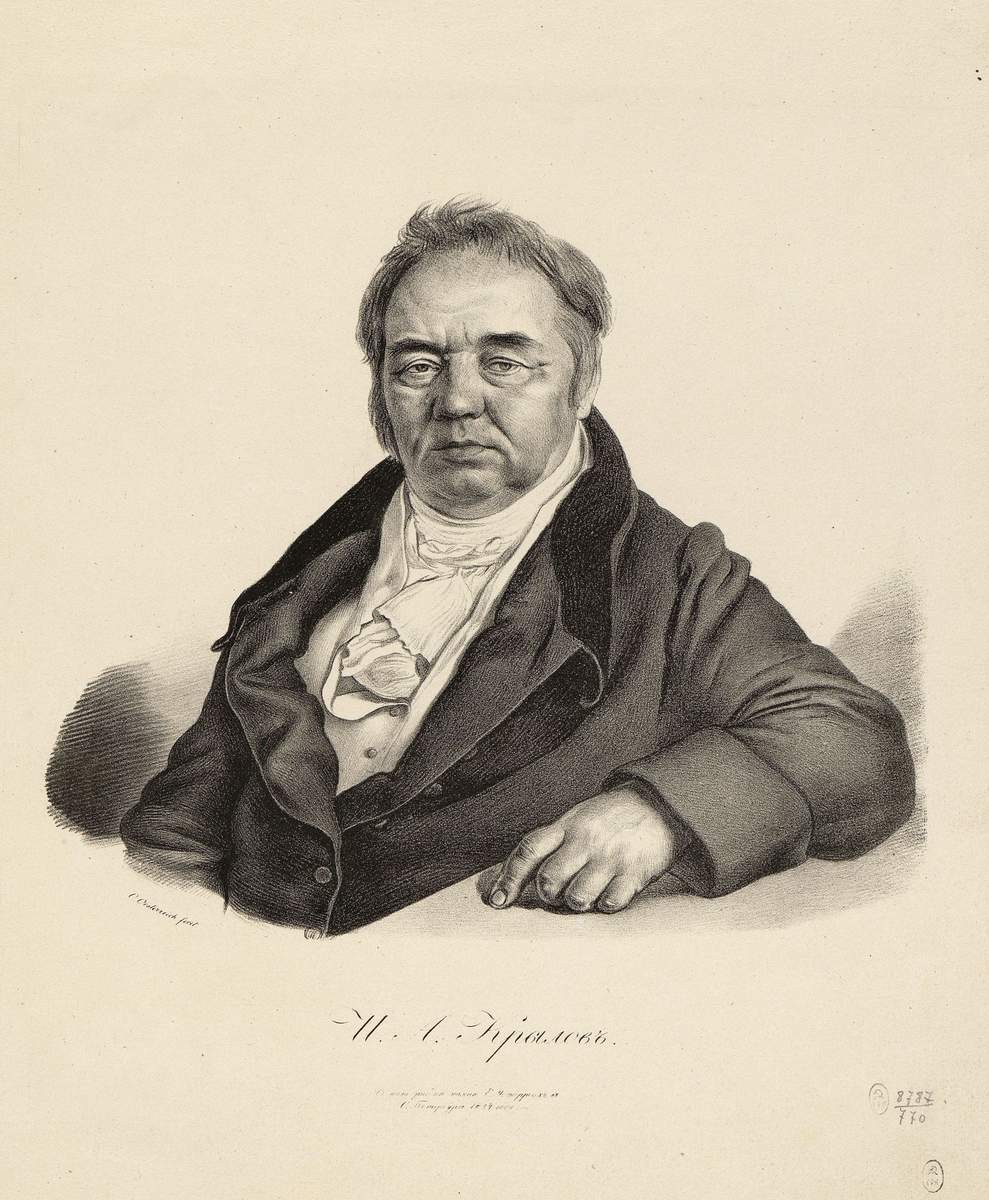 Портрет И. А. Крылова, Yermolay Ivanovich Esterreykh, 1820s
