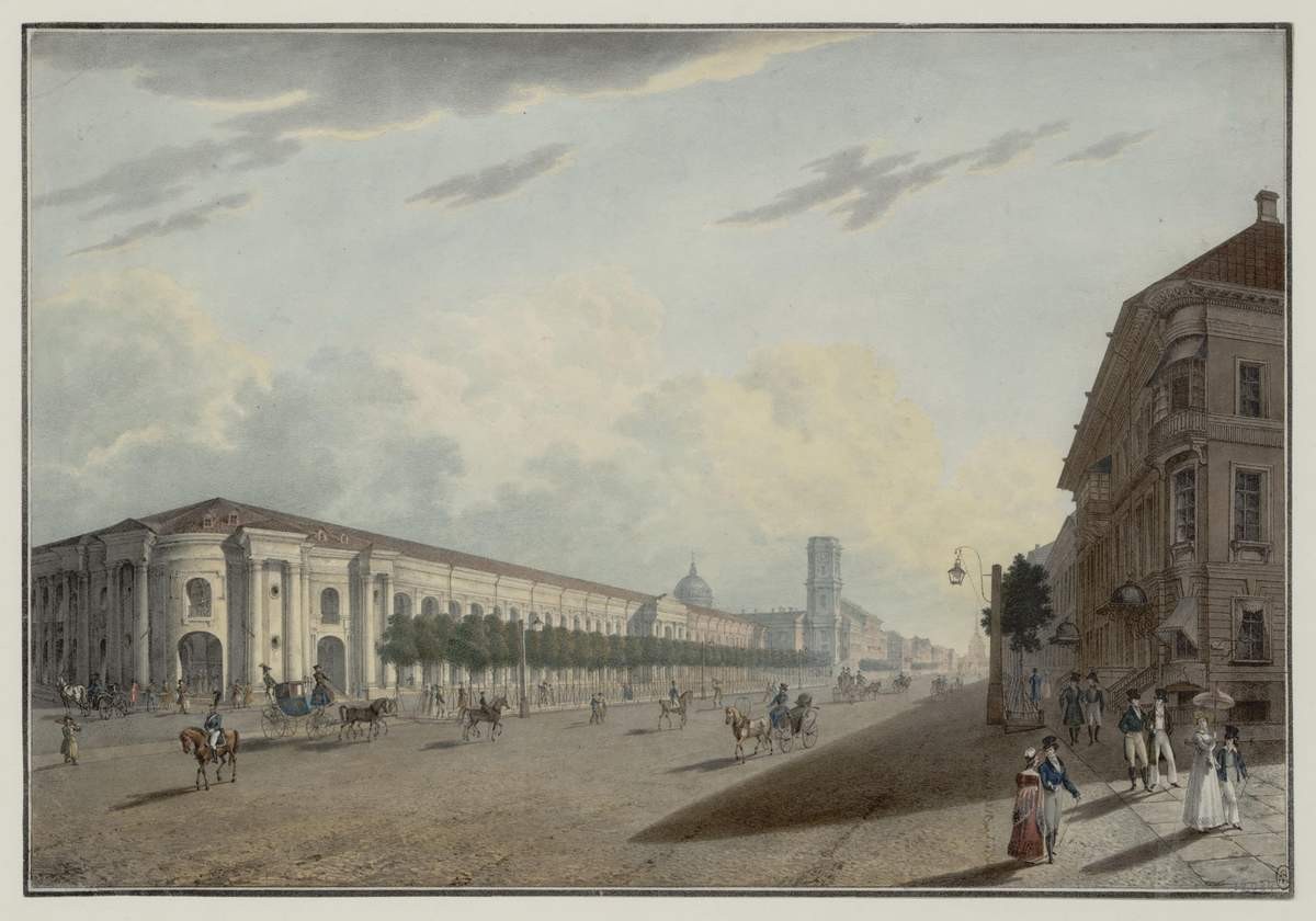 Вид Гостиного двора, Karl Beggrov, 1823