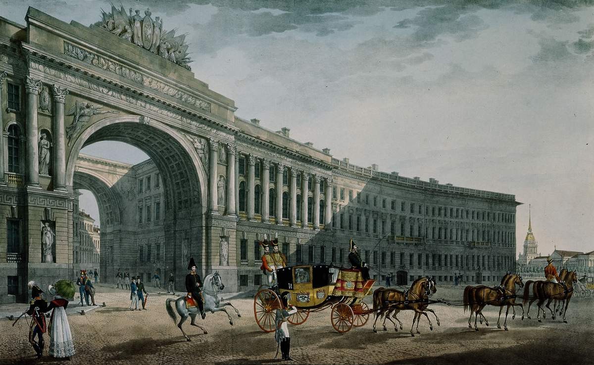 Вид арки Главного штаба, Karl Beggrov, 1822