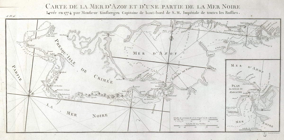 Карта Азовского моря, Керченского пролива и Крыма, Alexandre Tardieu, 1783-1794
