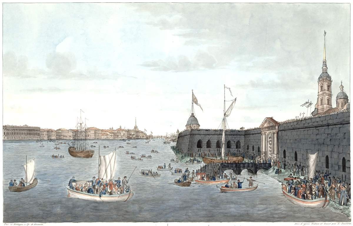 Вид набережной Невы в день Преполовения, Ivan Ivanov, 1815