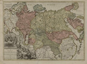 Географическая карта Российской империи ко времени смерти Петра I