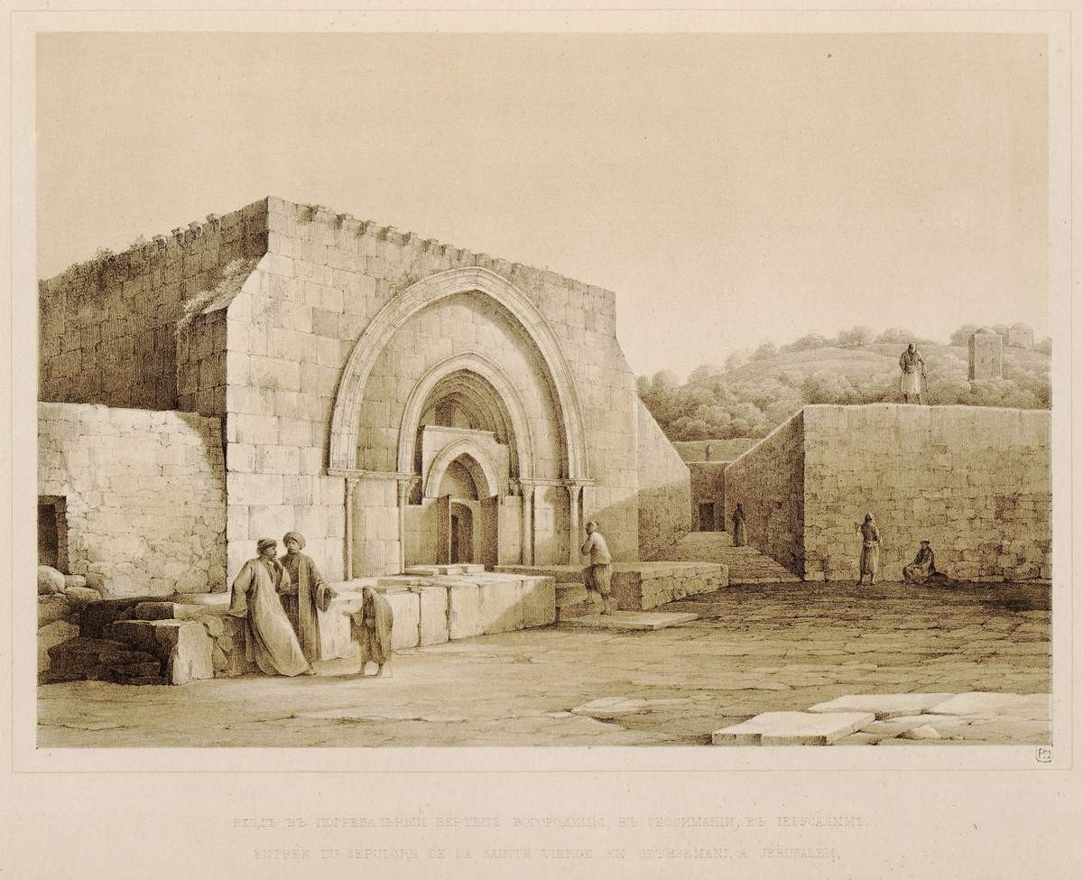 Вход в погребальный склеп Богородицы Гефсимании, Grigory Chernetsov, 1842-1843