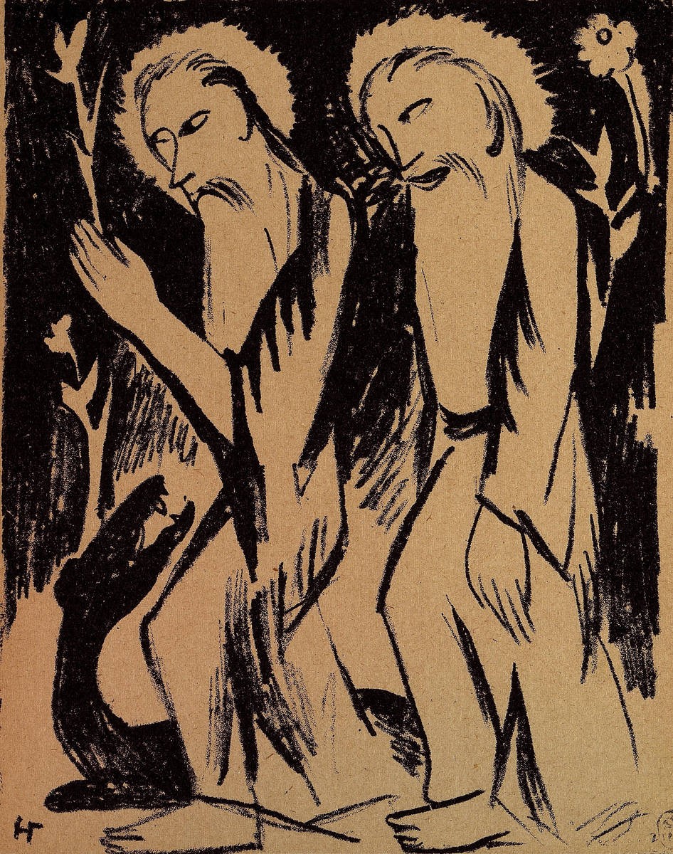 Два старца, Natalia Goncharova, 1912