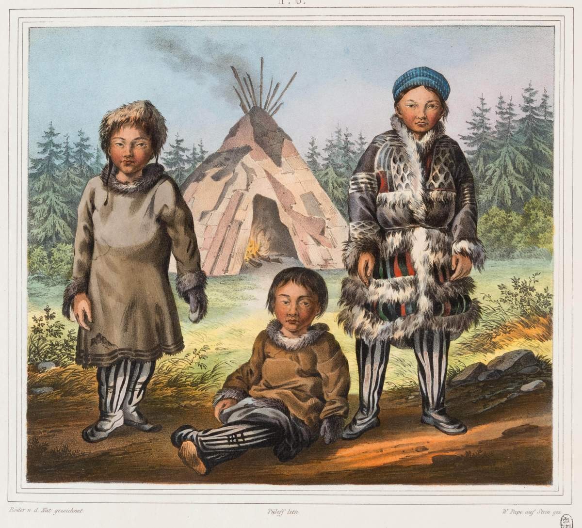 Семья самоедов, Vasiliy Ivanovich Pape, 1837