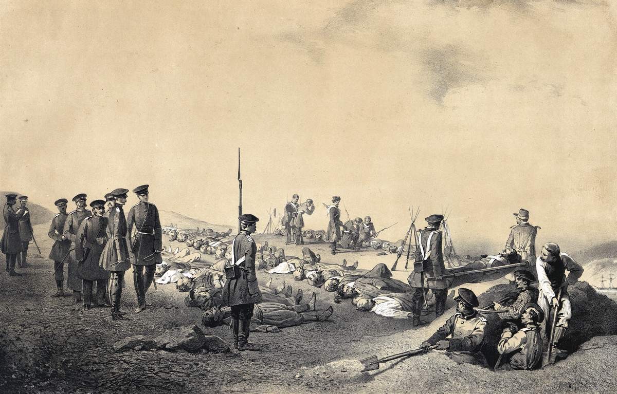 Посещение Селенгинского редута /у Севастополя/ ... в кн-ми Николаем Николаевичем и Михаилом Николаевичем, Vasily Timm, 1857