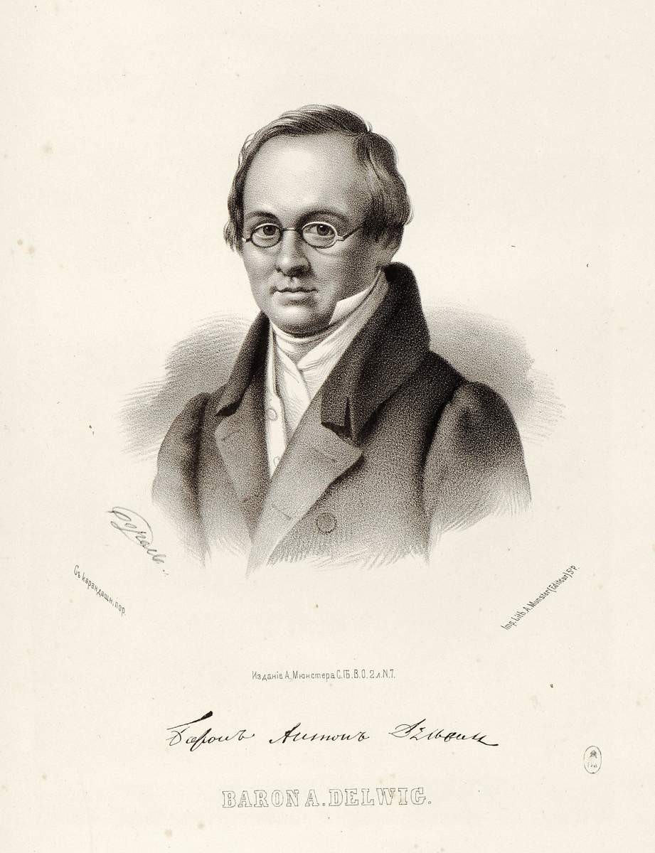 Портрет писателя А. Дельвига, Petr Borel, 1869