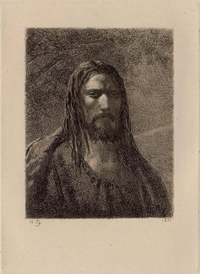 Поясное изображение Христа с картины Ге «Моление о чаше»
