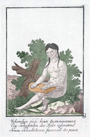 Чукотская баба кожи выделывающая