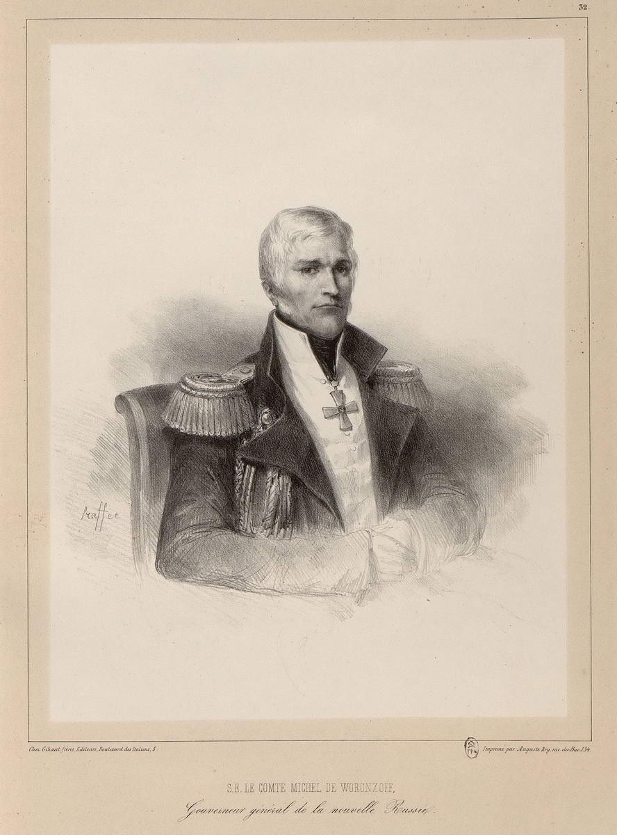 Портрет графа Михаила Воронцова. «Se le cjmte ... Woronzoff», Raffe Deni-Ogyust-Mari, 1838-1848