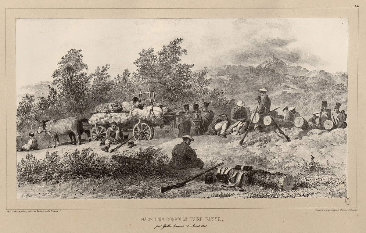 Привал русского военного конвоя, Raffe Deni-Ogyust-Mari, 1838-1848