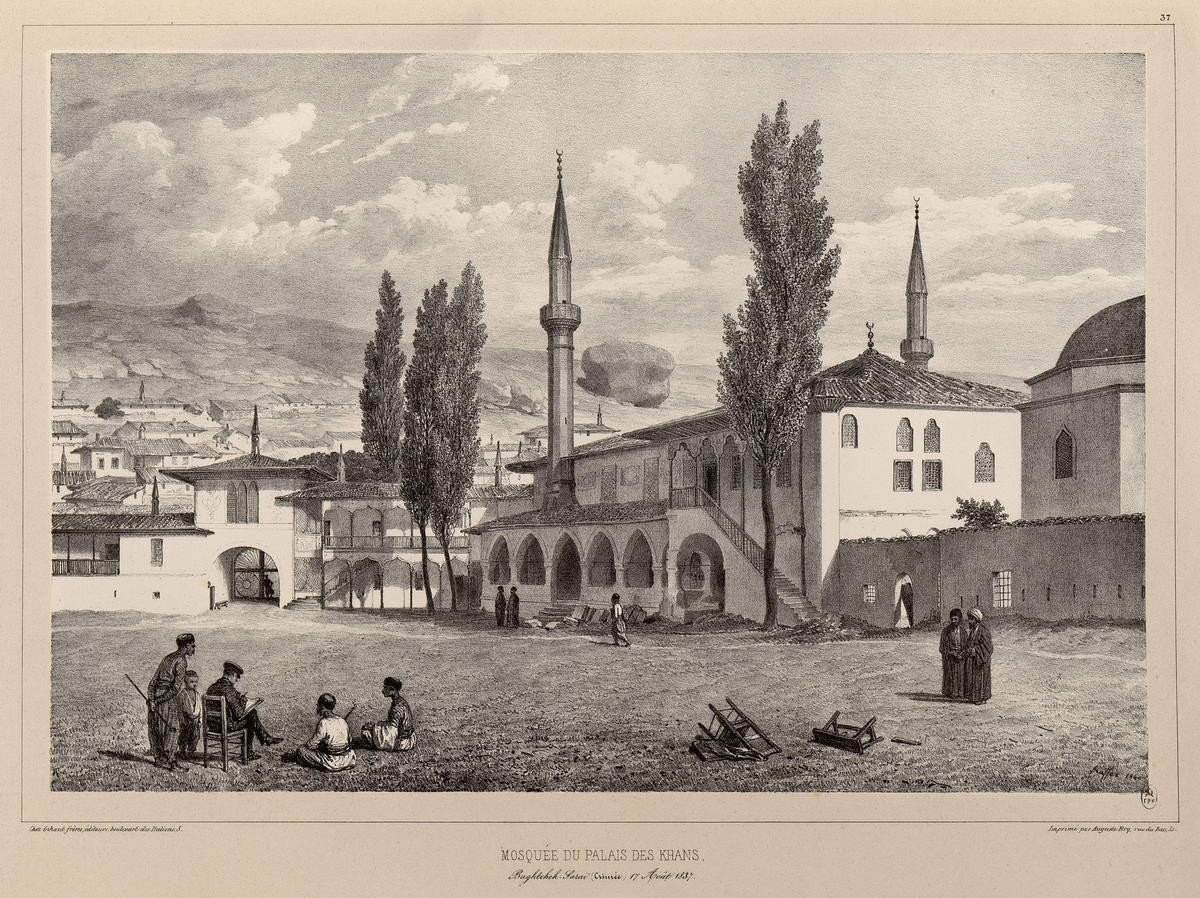 Мечеть ханского дворца в Бахчисарае. «Mosqyee», Raffe Deni-Ogyust-Mari, 1838 - 1848