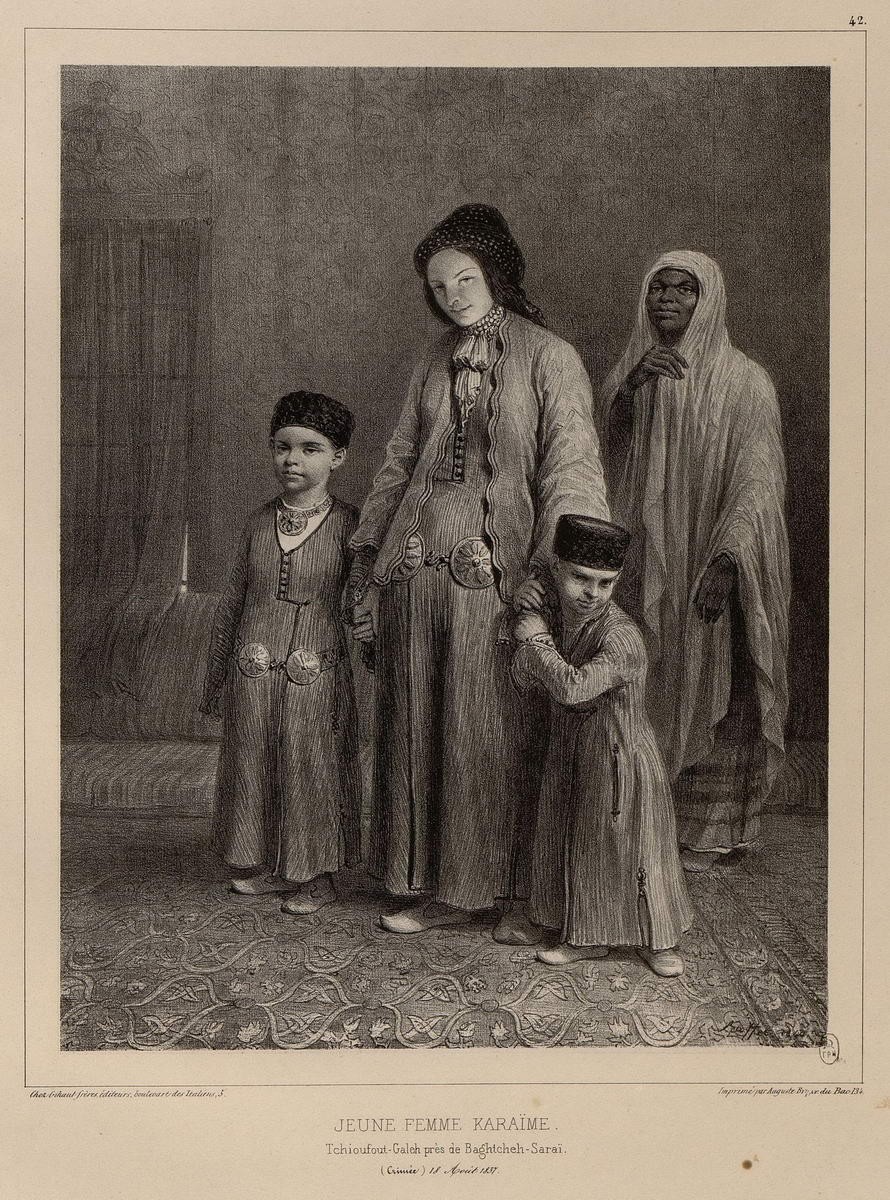 Молодая караимка из Чуфут Кале. «Jeune femme ...», Raffe Deni-Ogyust-Mari, 1838 - 1848