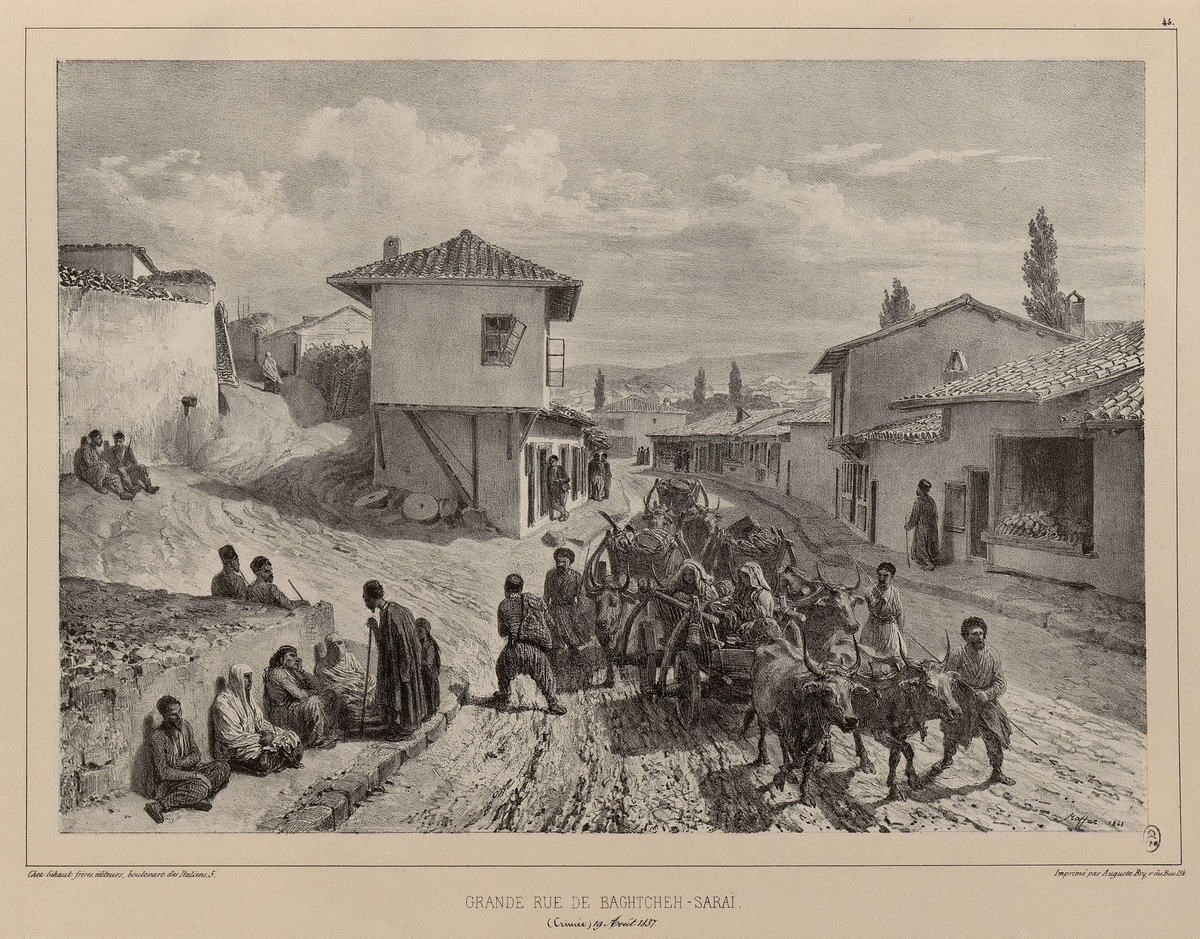 Главная улица в Бахчисарае, Raffe Deni-Ogyust-Mari, 1838 - 1848