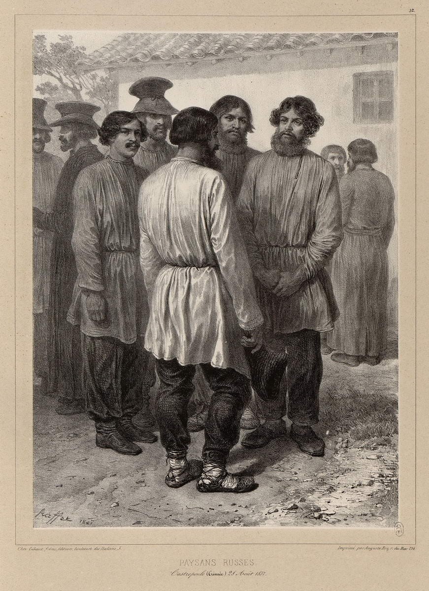 Русские крестьяне. «Pqysans Russes...», Raffe Deni-Ogyust-Mari, 1838 - 1848
