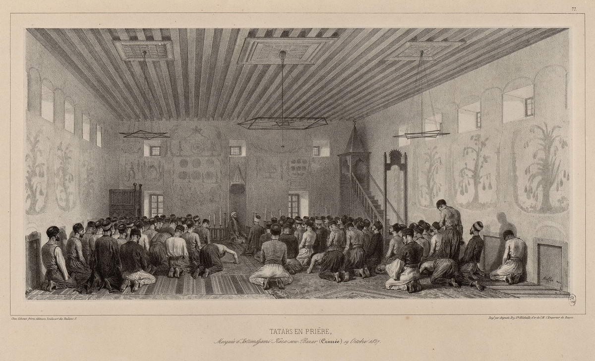 Татары на молитве. Крым. «Tatars en priere». 19 oct 1837, Raffe Deni-Ogyust-Mari, 1838 - 1848