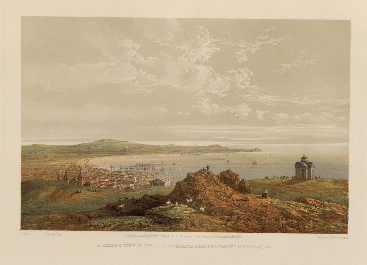 Общий вид Керченского залива с горы Митридата, Valker, 1856