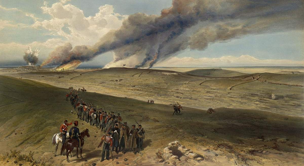Редан и наступающие части британского правого фланга, F. Dzhons, 1855