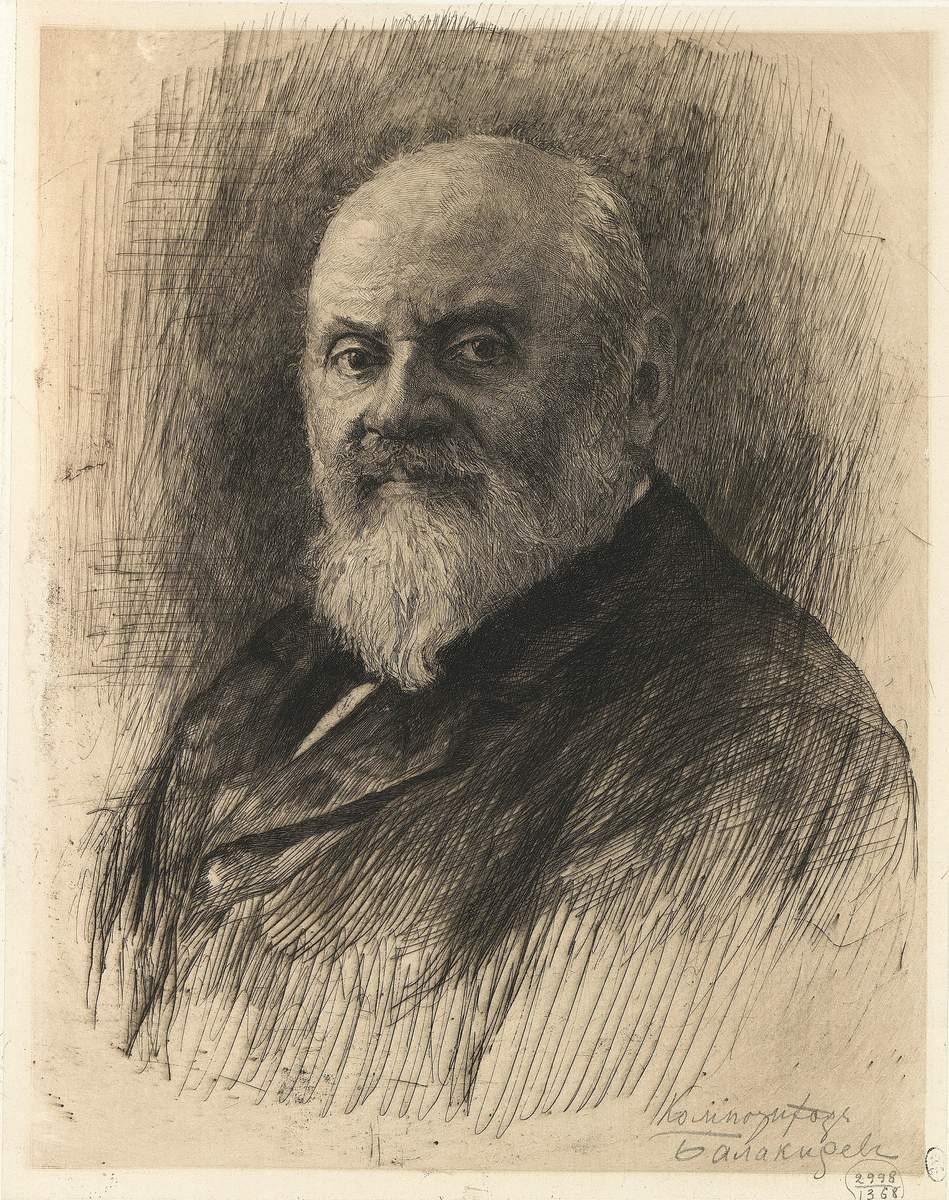 Портрет композитора М. А. Балакирева, Vasily Mate, 1912—1914