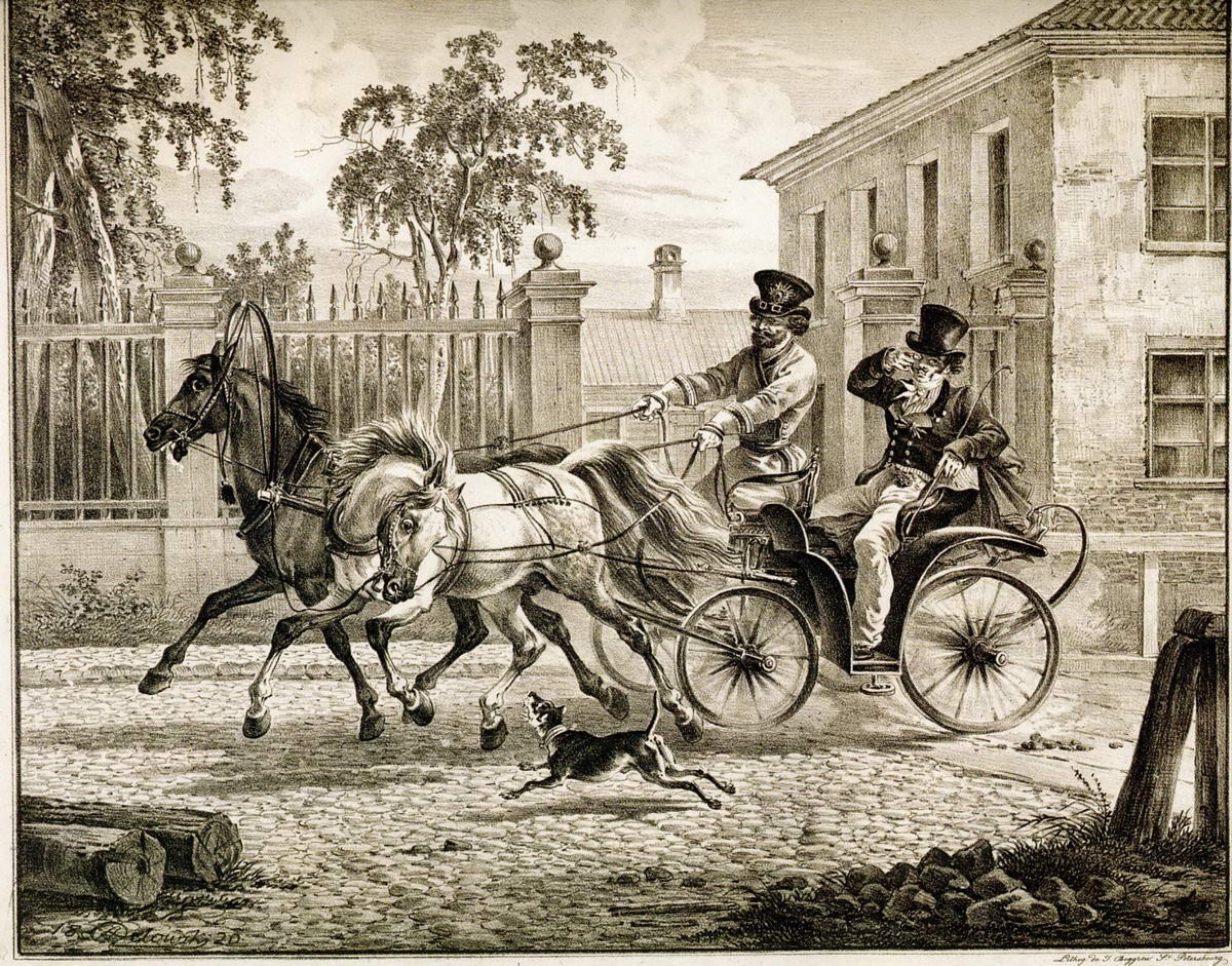 Городские дрожки, Alexander Orlowski, 1820