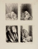 Заставки к книге М. Е. Салтыкова-Щедрина «История одного города». Глава «Опись градоначальникам» 1) Пфейфер, 2) Прыщ 3) Баклан 4) Грустилов