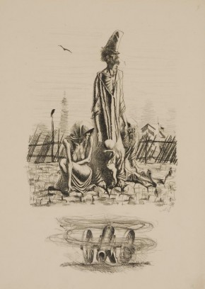 Иллюстрации к книге М. Е. Салтыкова-Щедрина «История одного города», главы «Голодный город», «Войны за просвещение» (концовка)