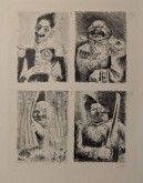 Заставки к книге М. Е. Салтыкова-Щедрина «История одного города». Глава «Опись градоначальникам» 1) Микаладзе 2) Бородавкин 3) Фердыщенко 4) Урус-Кугуш Кильдибаев