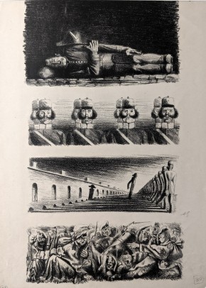 Иллюстрации к книге М. Е. Салтыкова-Щедрина «История одного города». Главы «Подтверждение покаяния» и «Войны за просвещение»