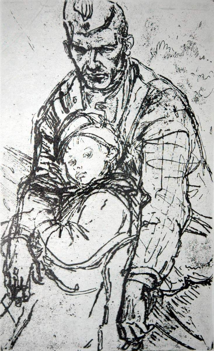 Иллюстрация к рассказу Шолохова «Судьба человека», Petrov L. G., 1965