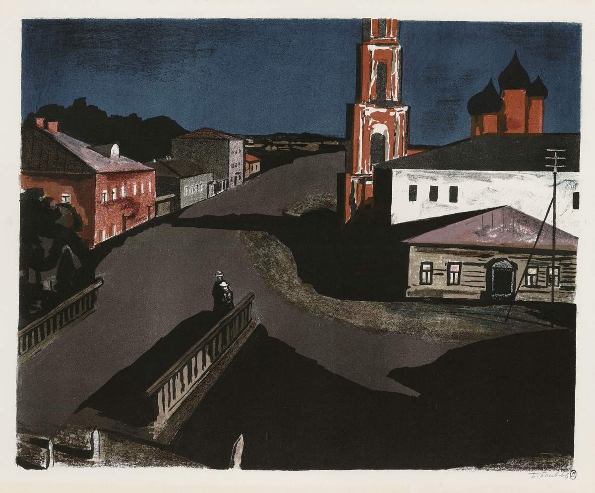 Иллюстрация к повести А. П. Чехова «Три года», Basov Beniamin Matveyevich, 1966