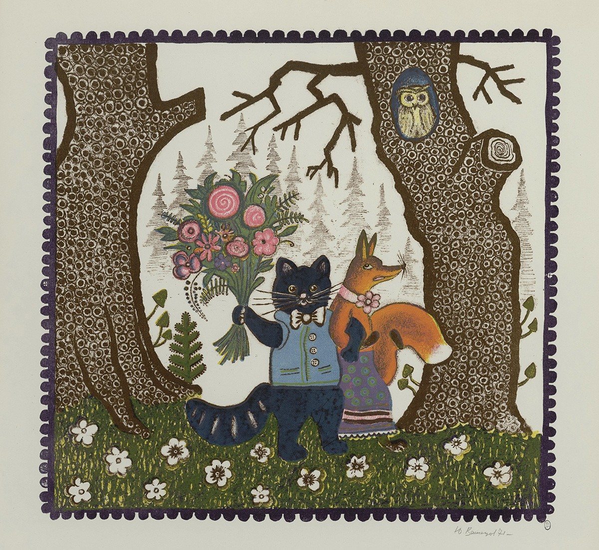 Кот и лиса, Yurii Alekseevich Vasnetsov, 1971