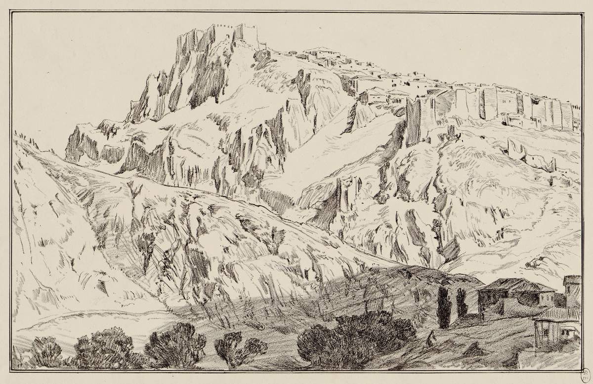 Горный вид с селением, Eugene Lanceray, 1923