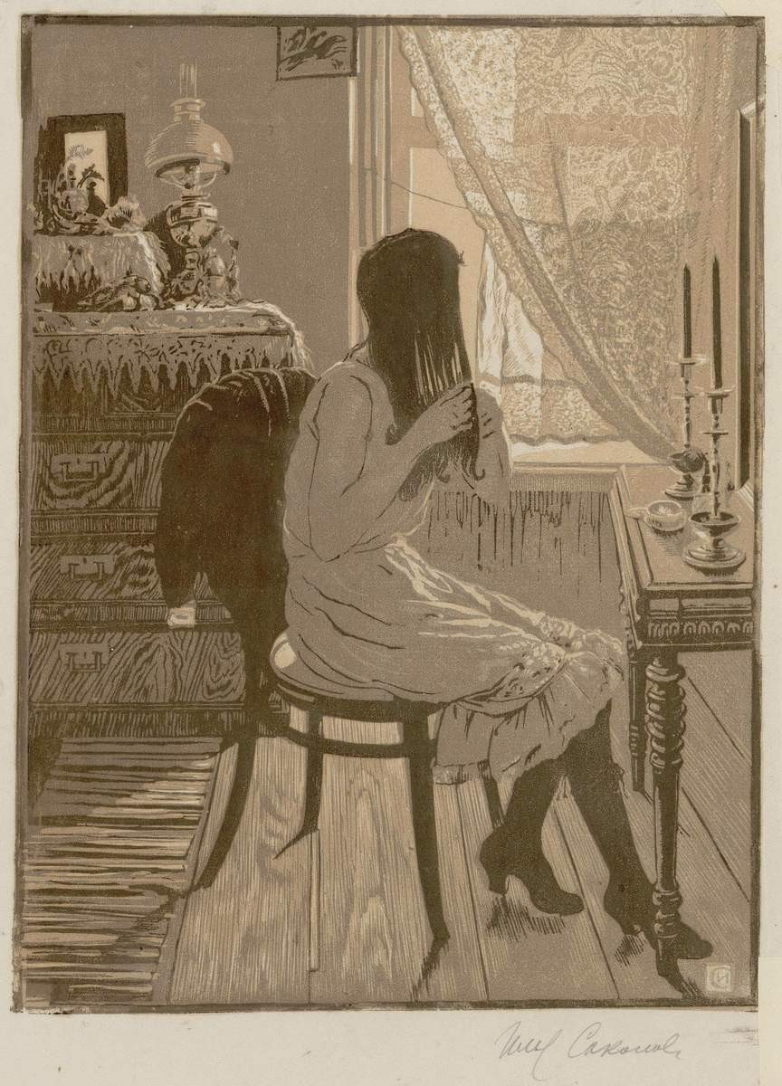 За туалетом, Ilya Sokolov, 1922